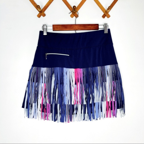 GGBlue | Shorts | Ggblue Fringe Golf Skort Luxe Sport Upf 5 In Navy Pink  Periwinkle | Poshmark
